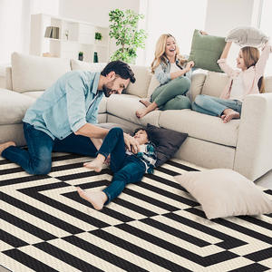 Alfombra Moderna de Diseño Geométrico Rectangular, de Fibra de Poliéster Resistente a las Manchas, para Sala de Estar, Dormitorio, Decoración del Hogar - Product Image 2