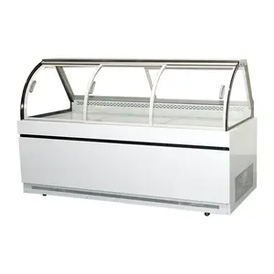 Deli display case chiller counter with freezer storage for deli and meat sale