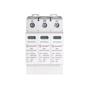 GuardWell ARD-PV40-1000Y In 20KA Imax 40KA Whole House 220V 1000V DC Photovoltaic Surge Voltage Protector