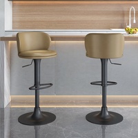 [En stock] Tabouret de bar design moderne minimaliste de luxe léger avec dossier rotatif pour îlot de cuisine, comptoir ou salle à manger