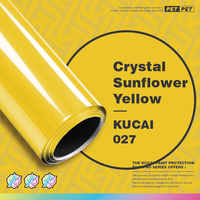 Film de protection de voiture KUCAI PET PVC jaune fluorescent brillant, film vinyle pour carrosserie automobile haute visibilité, couleur de sécurité, 1,52*17M