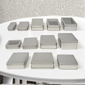 סיטונאי מתכת ממוחזר מותאם אישית קופסא מתכת כסף עוגיות פח פלסטיק לשימוש תעשייתי מזון & שוקולד - Product Image 1