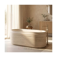 Baignoire en travertin Newstar Classic, luxe raffiné, meubles en pierre naturelle, hôtels, résidences, appartements, baignoire Vliia