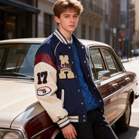 Veste universitaire en chenille de haute qualité pour hommes, logo personnalisé, patch à chaîne, veste de baseball vintage, veste bomber