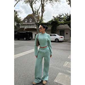 Survêtement à capuche Doutzen Aqua Green coupe-vent respirant grande taille décontracté vintage hiver jogging imprimé logo brodé uni - Product Image 5
