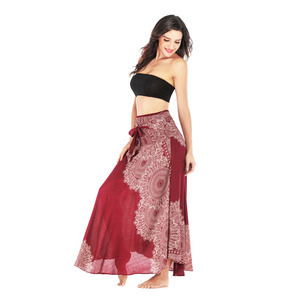 <strong>Boho</strong> <strong>Skirt</strong> Midi Dress Floral Print Loose Flowing Summer Travel Hippie Yogi Two Wear Belly Dance Festival Long Maxi <strong>Skirt</strong> - Product Image 2