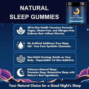 กัมมี่ช่วยการนอนหลับจากธรรมชาติ 5-HTP แอล-ธีอะนีน แมกนีเซียม สารสกัดจากรากวาเลอเรียน ปราศจากกลูเตน รสสตรอว์เบอร์รี 60 เม็ด ผลิตภัณฑ์เสริมอาหาร OEM บำรุงความจำ - Product Image 4