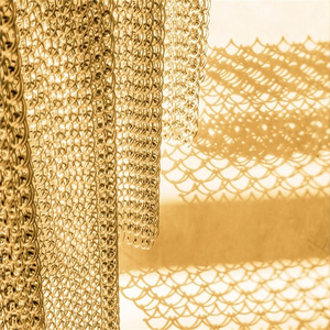 Cortinas de malla arquitectónica de red decorativa tejida en espiral de oro antiguo para servicio de procesamiento de soldadura de Hotel de baño - Product Image 6