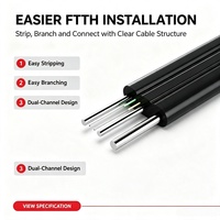 Cable de Fibra Óptica en Forma de Mariposa FTTH de Alta Calidad G.652 PVC para Uso Interior/Exterior