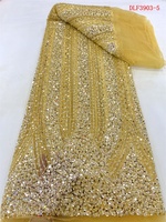 Tube de luxe de haute qualité perlé avec paillettes dentelle tissu élégant Sexy robe de mariée brillant broderie perlée dentelle tissu