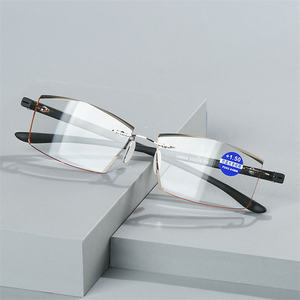 古典的なフレームレス読書メガネアンチブルーライトコンピューターリムレスダイヤモンドカット読書眼鏡用 - Product Image 2