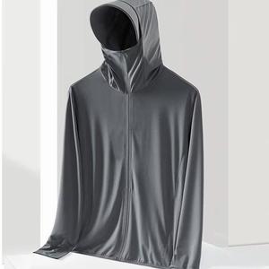 Veste à capuche respirante en soie de glace pour hommes, <span class=keywords><strong>protection</strong></span> contre les <span class=keywords><strong>UV</strong></span>, nouveaux <span class=keywords><strong>vêtements</strong></span> de pêche d'été minces avec veste de chemise de <span class=keywords><strong>protection</strong></span> solaire - Product Image 2
