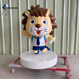 Sculpture de lion ludique en différentes poses - Mascotte de mode personnalisée en fibre de verre peinte à la main avec ballon de <span class=keywords><strong>football</strong></span> rotatif (Parc à thème, École) - Product Image 3