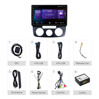 MeiHua Autoradio Android pour VW Jetta/Sagitar/Golf 5/Bora Android13 4 + 32GB Navigation Multimédia Tablette 10 "GPS Stéréo