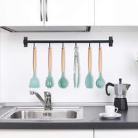 Ensemble d'ustensiles de cuisine en silicone Outils de vente en gros Gadgets de cuisine de restaurant Ustensiles de cuisine 12 pièces Accessoires de cuisine en bois