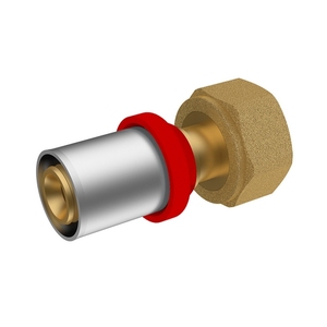 Raccordo a pressione diritta Ikar 1 pollice x 26 con girevole e tenuta, per impianto idraulico - Product Image 1