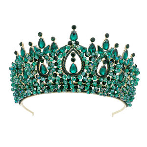 Neue Luxuriöse Bunte Handgefertigte Perlen-Brautkopfbedeckung Hochzeits-Haaraccessoires Strass-Tiaras Mädchen-Partykrone - Product Image 4