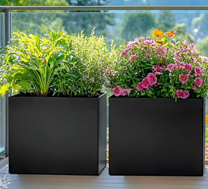 <span class=keywords><strong>Jardinière</strong></span> carrée en aluminium thermolaqué personnalisable pour plantes hautes et fleurs, décoration extérieure <span class=keywords><strong>DIY</strong></span> - Product Image 1