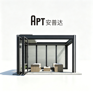 Pergola motorisée en aluminium avec système de toit à lamelles imperméable, contrôlable par application intelligente, équipée d'un capteur de vent et de lumières LED - Product Image 2