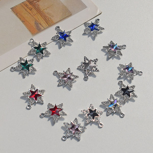 Dijes de estrella de cinco puntas con diamantes de imitación, 12 facetas, sin níquel, para la fabricación de joyas y cadenas para teléfonos, venta al por mayor - Product Image 4