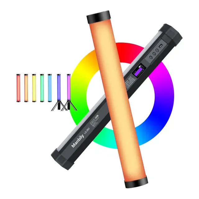 High Quality RGB Colourful LED Camera Video Brightness Two Color LED Light Stick for Photography