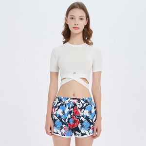Girls 4-Way Stretch Drawstring Waist <b>Swim</b> <b>Trunks</b> Sublimation Digital Printed Beachwear Pants Surf Board Shorts for <b>Women</b> - Product Image 3