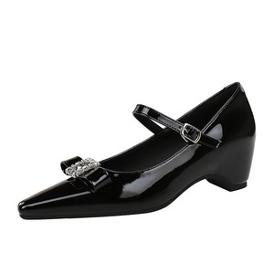 <span class=keywords><strong>Scarpe</strong></span> Mary Jane 761-H130 <span class=keywords><strong>con</strong></span> Tacco Nascosto, Punta Affusolata, Fiocco <span class=keywords><strong>con</strong></span> Strass, Stile Elegante da Ufficio - Product Image 2