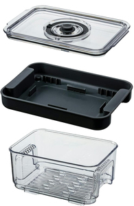 Ensemble de 3 boîtes de conservation alimentaire avec couvercles et poche à glace, boîte de rangement portable en plastique hermétique pour légumes et fruits, avec système de drainage pour réfrigérateur - Product Image 5