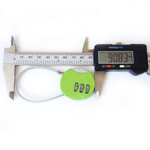 AJF Wholesale Zinc Alloy Waterproof Polished 3 Dials Cable <strong>Number</strong> Luggage Combination <strong>Lock</strong> Anti-Theft Feature Password Unlock - Product Image 4