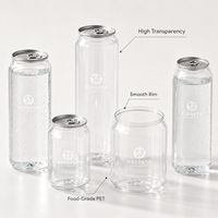 Bouteille transparente en PET de 330 ml et 500 ml pour boissons gazeuses, personnalisable avec logo, avec couvercle facile à ouvrir