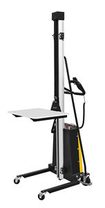 100kg 150kg लीड-एसिड बैटरी लिफ्ट ट्रक प्लेटफॉर्म छोटे स्टेकर फोर्कलिफ्ट की विशेषता पॉलीयूरेथेन टायर इलेक्ट्रिक साइड शिफ्टर - Product Image 4