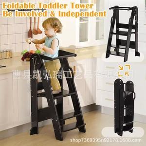 Torre de aprendizaje de madera, taburete para lavabo, lavabo infantil, taburete de madera para lavarse las manos, plegable - Product Image 4