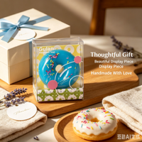 Savon artisanal en forme de donut, parfum naturel aux huiles essentielles, pour les commodités d'hôtels haut de gamme, coffret cadeau touristique, bain et corps