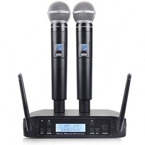 ระบบไมโครโฟนไร้สายแบบมือถือ UHF สองช่องสัญญาณ ระยะไกล ระดับมืออาชีพ - Product Image 3