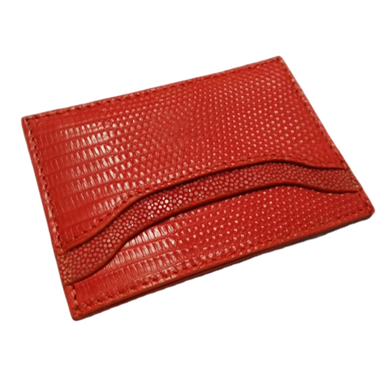 ★you a use★ Leather wonder card wallet(Lizard 5color) Exotic Genuine Lizard Skin Leather Card Holder Wallet