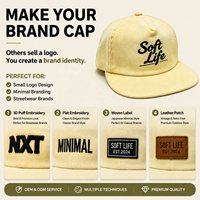 Gorras de Lujo Originales de Pana Crema con Cierre a Presión, Bordado Estético Discreto, Gorra Curada de Boutique