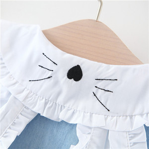 Vente en gros Nouvelle robe d'été pour filles en coton denim avec fleurs superposées en tulle, vêtements de marque pour enfants - Product Image 5