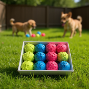 Giocattolo per cani Bone Ball, 12 pezzi, giocattolo colorato in gomma per animali domestici - Product Image 3