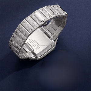 นาฬิกาข้อมืออะนาล็อกหรูหราแบบกำหนดเอง FIFE ตัวเรือนเงิน ประดับเพชรโมอิสซาไนต์คุณภาพสูง ดีไซน์เต็มตัวแบบฮิปฮอป สำหรับทั้งชายและหญิง ตัวเรือนอัลลอยด์ ระบบอัตโนมัติ - Product Image 4