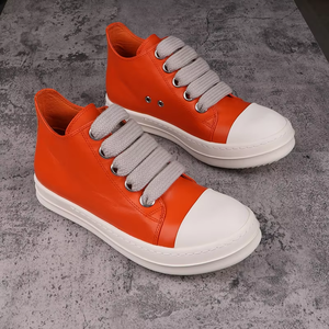 Bottes Chelsea en cuir PU pour hommes, orange, solides, à enfiler, à bout rond, chaussures décontractées, semelle extérieure en caoutchouc résistante - Product Image 4