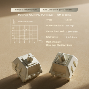 Interruptores de Teclado Lineales Kailh <span class=keywords><strong>Lunar</strong></span> Box Switch Cross Stem Box, Mecánicos, Fuerza de Accionamiento de 45±10gf, POK, 80 Millones de Ciclos - Product Image 3