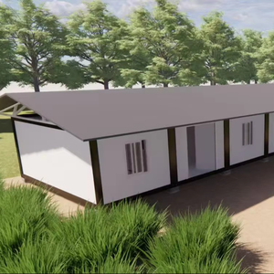 Maison préfabriquée en acier à toit en pente de 20 pieds, assemblage rapide, design méditerranéen, pour logement du personnel de parc extérieur, école, hôtel - Product Image 1