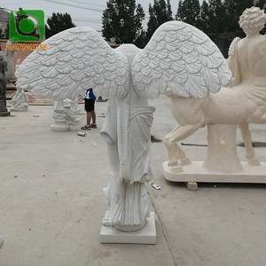 Estatua Moderna de la Diosa de la Victoria Tallada en Mármol Blanco para Parque H200CM - Product Image 4