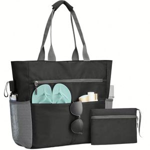 Customized <b>Beach</b> Handbag Waterproof Sand Proof <b>Foldable</b> Travel Tote <b>Bag</b> Large Capacity Ladies Shoulder <b>Bag</b> - Product Image 1