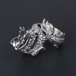 Bague Dragon Chinois pour Homme, Imitation Argent Thaïlandais SA413, Bijou Zodiaque Animal, Usage Quotidien - Product Image 4