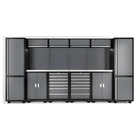 Système d'armoire à outils de garage modulaire à usage intensif personnalisé en acier fer 10 tiroirs verrouillage à clé plan de travail moderne Support OBM