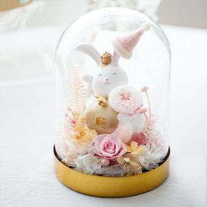 Fleurs romantiques sous dôme de verre, avec <span class=keywords><strong>Maneki</strong></span> <span class=keywords><strong>Neko</strong></span> et chat porte-bonheur, toutes les amour romantiques, en cadeau - Product Image 1