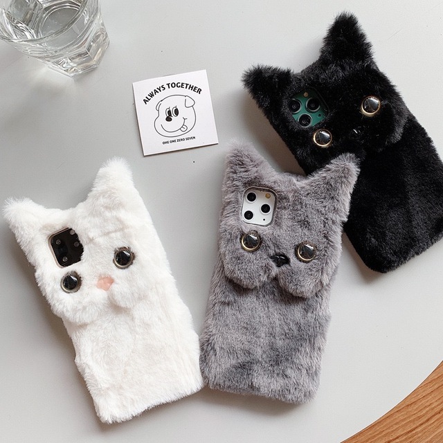 XP854 3D Cat 16 Pro Max Apple 17 Phone Case Compatible with iPhone 15 Cute Cartoon 13 Winter Soft