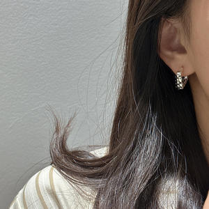 Pendientes de aro de queso cuadrado directo de fábrica pendientes de aro de queso cuadrado únicos para mujer - Product Image 4