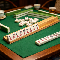 Supports de Mahjong pliables portables en bois de pin naturel de 18 pouces, style américain, avec poussoirs et 4 outils manuels – Supports de tuiles pliables